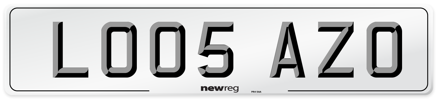 LO05 AZO Number Plate from New Reg
